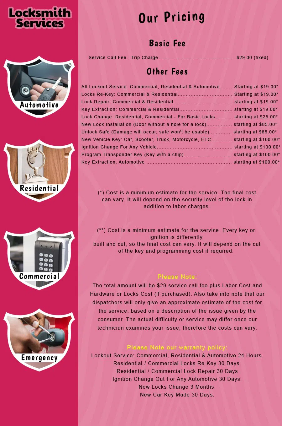 River Edge NJ Locksmith Store River Edge, NJ 201-603-2764 - price-list-c-18